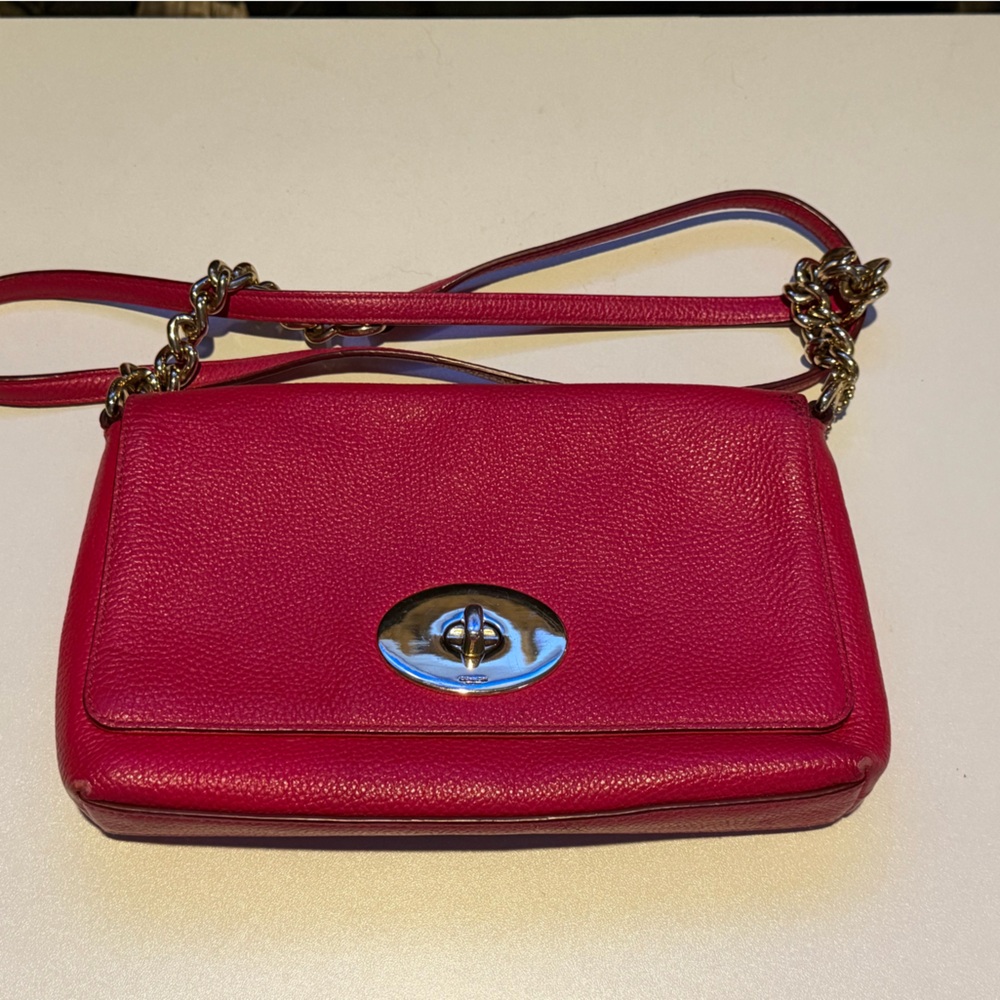 COACH CROSSTOWN Pink
Crossbody Polished Pebbled
Leather 53083